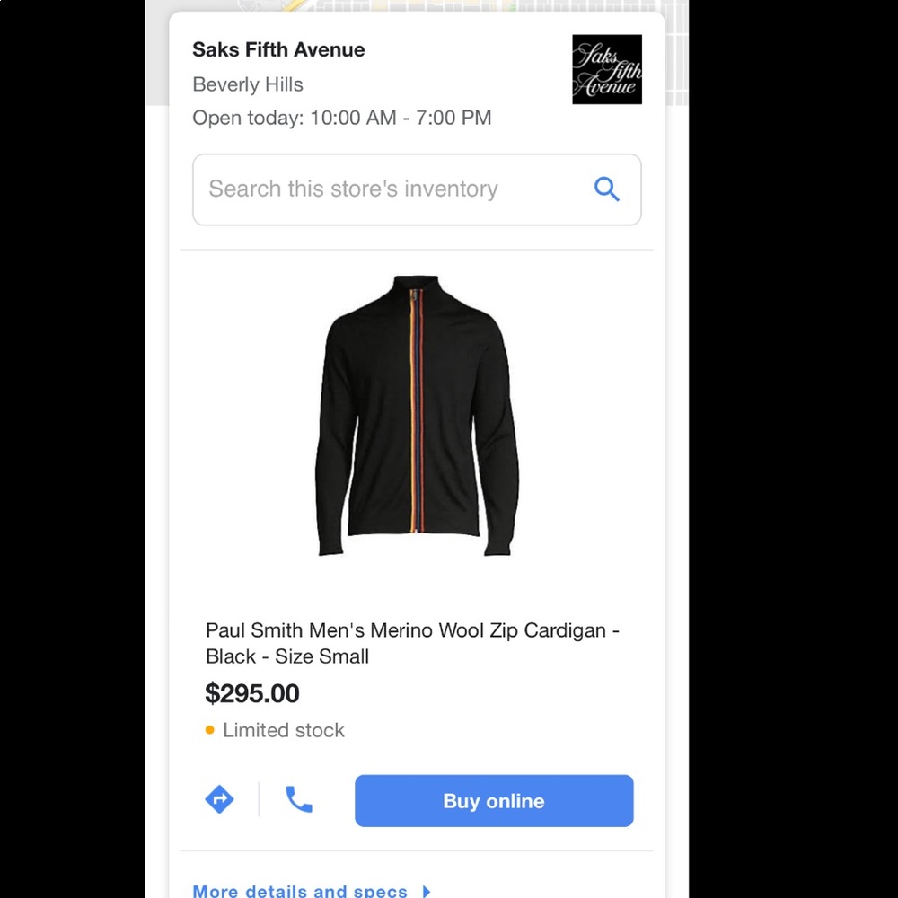 PAUL SMITH ZIP CARDIGAN